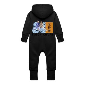T'ai Chi Ch'uan Tai Chi Taiji - Baby Bio Sweat Overall mit Kapuze - Schwarz - Hinten