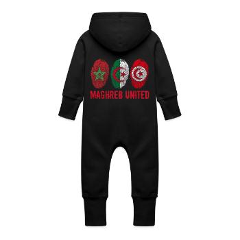 MAGHREB UNITED المغرب - Grenouillère à capuche bio en molleton Bébé - noir - Dos