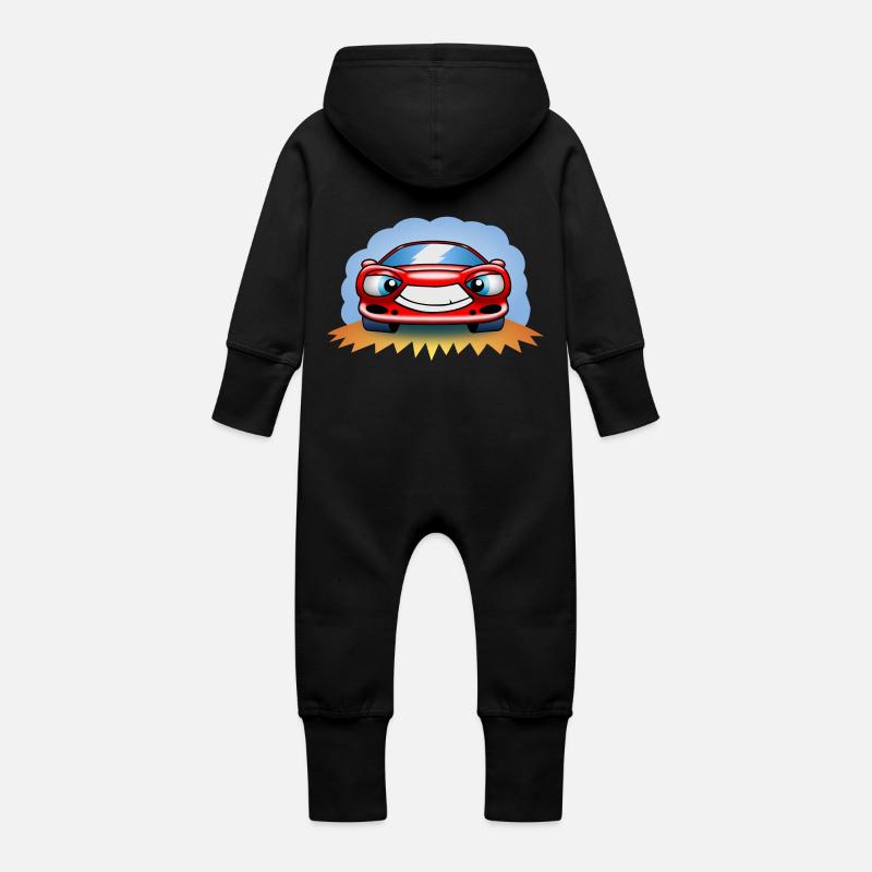 Racing car - Grenouillère à capuche bio en molleton Bébé - noir