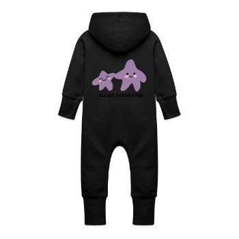 Kleine schwester - Baby Bio Sweat Overall mit Kapuze - Schwarz - Hinten