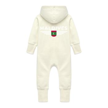 Maldives Fans : Maillots exclusifs - Grenouillère à capuche bio en molleton Bébé - vanille - Dos