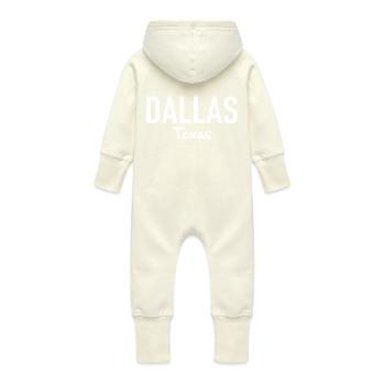 Dallas - Texas - États-Unis - États-Unis d’Amérique - Grenouillère à capuche bio en molleton Bébé - vanille - Dos
