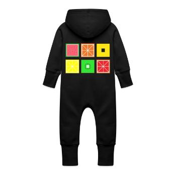 DIGITAL - FRUIT fruit Pixel - Grenouillère à capuche bio en molleton Bébé - noir - Dos