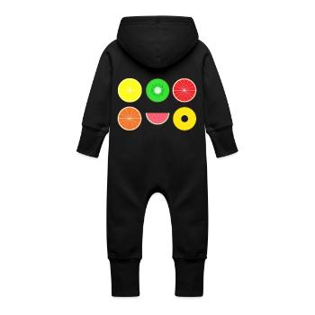 DIGITAL - FRUIT fruits numérique Hipster - Grenouillère à capuche bio en molleton Bébé - noir - Dos