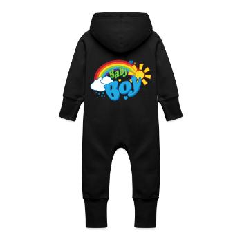 Rainbow Baby-Boy - Grenouillère à capuche bio en molleton Bébé - noir - Dos