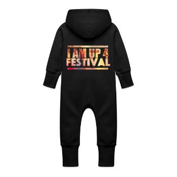 Je suis pour fête - Grenouillère à capuche bio en molleton Bébé - noir - Dos