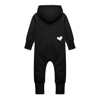 Pour toujours ... ensemble - Grenouillère à capuche bio en molleton Bébé - noir - Dos
