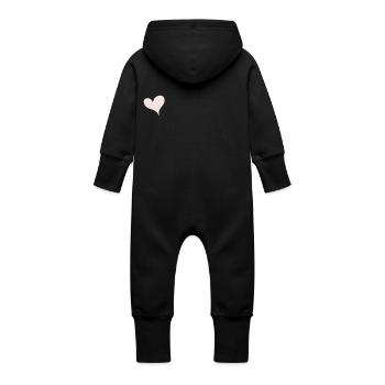 Forever Partnerlook - Baby Bio Sweat Overall mit Kapuze - Schwarz - Hinten