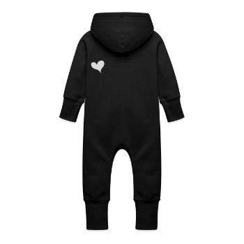 Toujours gris look partenaire - Grenouillère à capuche bio en molleton Bébé - noir - Dos