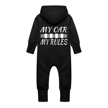 Auto - Baby Bio Sweat Overall mit Kapuze - Vanille-Milchshake - Hinten