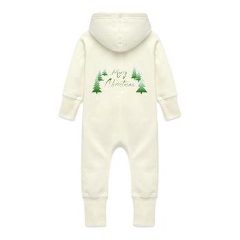 Joyeux Noël - Grenouillère à capuche bio en molleton Bébé - vanille - Dos