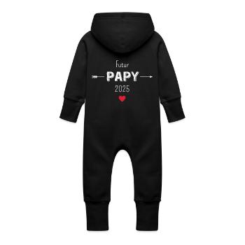 Zukunft Opa 2025 - Baby Bio Sweat Overall mit Kapuze - Vanille-Milchshake - Hinten