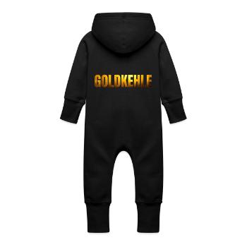 lettres dorées Goldkehle - Grenouillère à capuche bio en molleton Bébé - noir - Dos