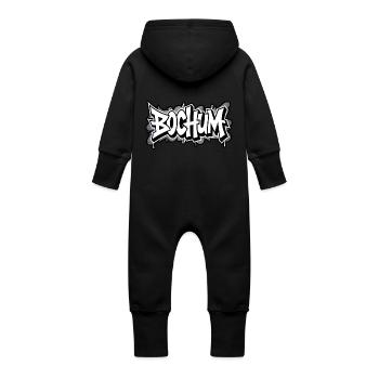 Bochum Graffiti - Baby Bio Sweat Overall mit Kapuze - Schwarz - Hinten