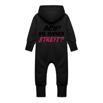Sie suchen Streit? - Baby Bio Sweat Overall mit Kapuze - Schwarz - Hinten