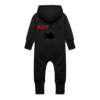 Rotauge - Baby Bio Sweat Overall mit Kapuze - Schwarz - Hinten