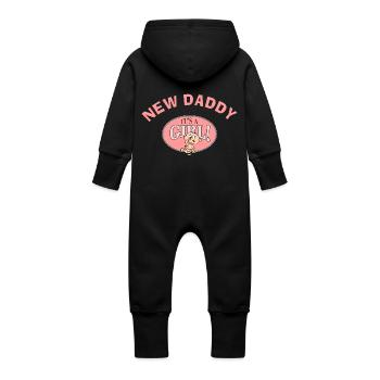 New Daddy Es ist ein Mädchen - Baby Bio Sweat Overall mit Kapuze - Schwarz - Hinten