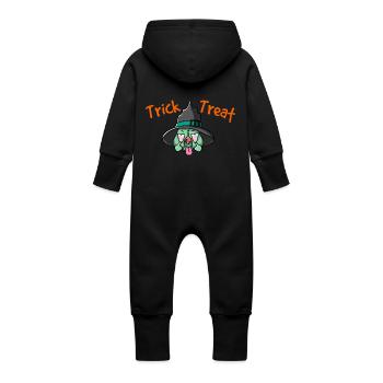 Trick or Treat T-Shirt - Grenouillère à capuche bio en molleton Bébé - noir - Dos