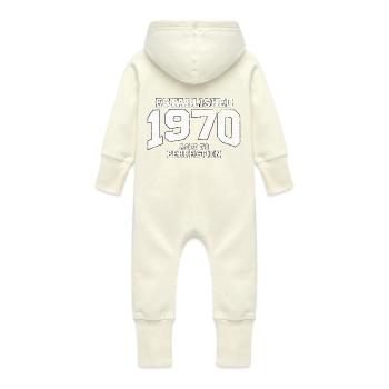 established 1970 - aged to perfection (fr) - Grenouillère à capuche bio en molleton Bébé - vanille - Dos