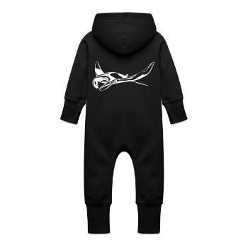 Manta Rochen - Baby Bio Sweat Overall mit Kapuze - Schwarz - Hinten