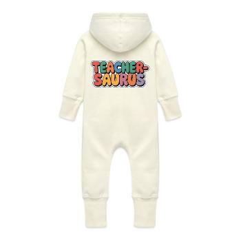 Teacher-saurus 10 - Baby Bio Sweat Overall mit Kapuze - Vanille-Milchshake - Hinten