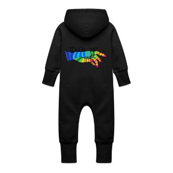 TOUCH ME! - Baby Bio Sweat Overall mit Kapuze - Schwarz - Hinten