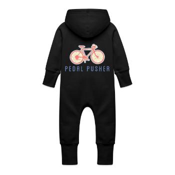 Fahrrad-Pedal Pusher - Baby Bio Sweat Overall mit Kapuze - Schwarz - Hinten