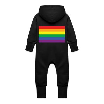Arc-en-ciel - Grenouillère à capuche bio en molleton Bébé - noir - Dos