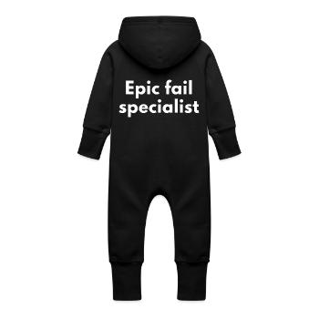 Spécialiste Epic Fail – Design amusant - Grenouillère à capuche bio en molleton Bébé - vanille - Dos