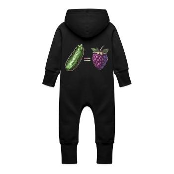 Concombre = baie | Les concombres sont des baies | Millésime - Grenouillère à capuche bio en molleton Bébé - noir - Dos