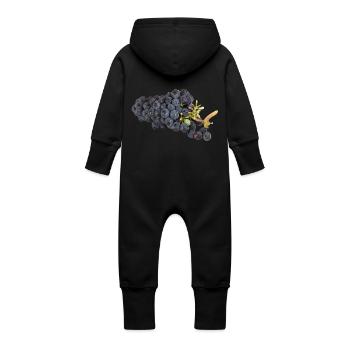 délicieux raisins - Grenouillère à capuche bio en molleton Bébé - noir - Dos