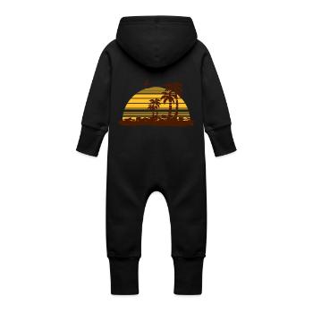 sunset island - Baby Bio Sweat Overall mit Kapuze - Schwarz - Hinten