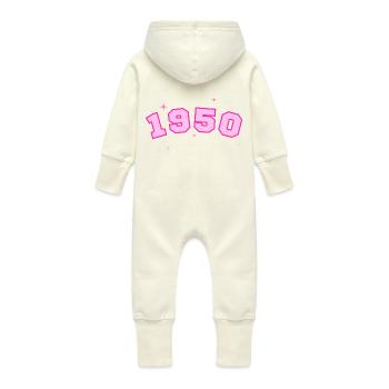 Pinker Stern aus den 1950er Jahren - Baby Bio Sweat Overall mit Kapuze - Vanille-Milchshake - Hinten