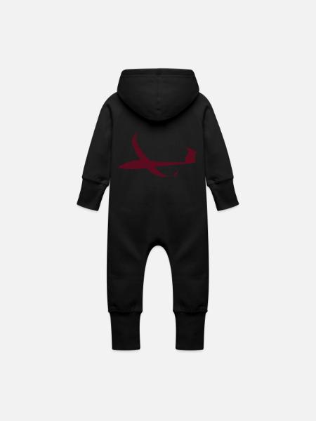 Arcus Segelflugzeug - Baby Bio Sweat Overall mit Kapuze - Schwarz