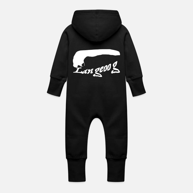Langeoog Tattoo - Baby Bio Sweat Overall mit Kapuze - Schwarz