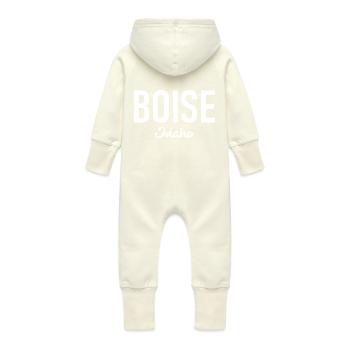 Boise - Idaho - États-Unis - États-Unis d’Amérique - Grenouillère à capuche bio en molleton Bébé - vanille - Dos