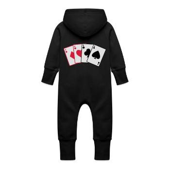 karten - Grenouillère à capuche bio en molleton Bébé - noir - Dos