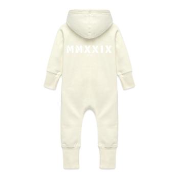 Römische Zahl Geburtsjahr Made in 2029 - Baby Bio Sweat Overall mit Kapuze - Vanille-Milchshake - Hinten