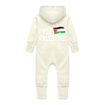 Palestine libre - Grenouillère à capuche bio en molleton Bébé - vanille - Dos