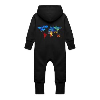 Bunte Welt - Baby Bio Sweat Overall mit Kapuze - Schwarz - Hinten
