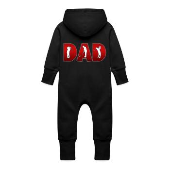 Golf Golf Golfer DAD - Baby Bio Sweat Overall mit Kapuze - Schwarz - Hinten