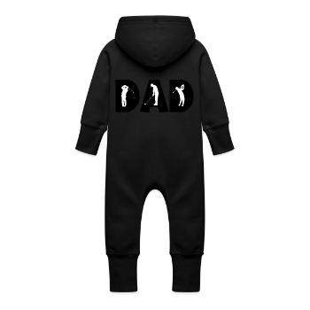 Golf Dad - Baby Bio Sweat Overall mit Kapuze - Schwarz - Hinten