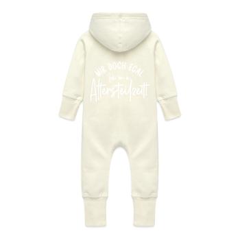 Ruhestand Mir doch egal Ich bin in Altersteilzeit - Baby Bio Sweat Overall mit Kapuze - Vanille-Milchshake - Hinten