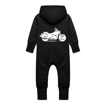 Motorrad - Baby Bio Sweat Overall mit Kapuze - Schwarz - Hinten