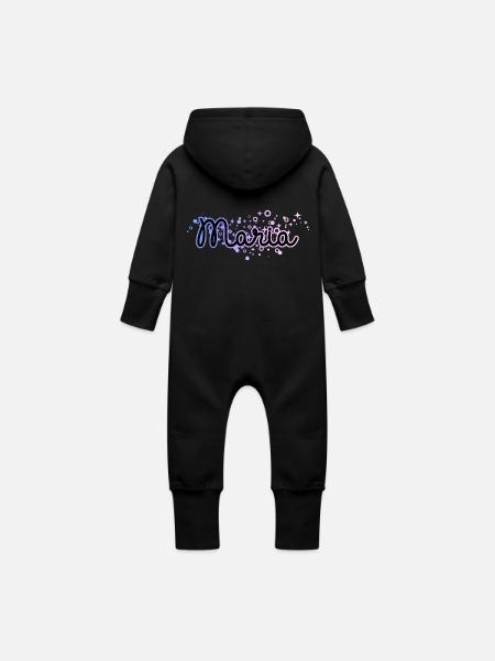 Nombre de María primero nombre - Mono sudadera con capucha ecológico para bebé - negro