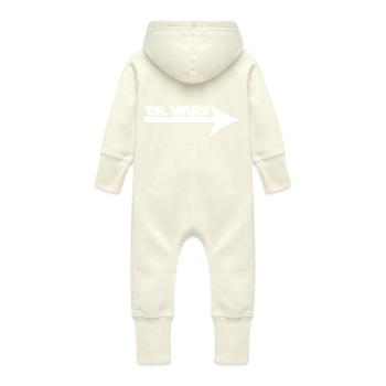 He Wars - Grenouillère à capuche bio en molleton Bébé - vanille - Dos