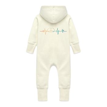 Retro Marine Herzschlag - Baby Bio Sweat Overall mit Kapuze - Vanille-Milchshake - Hinten