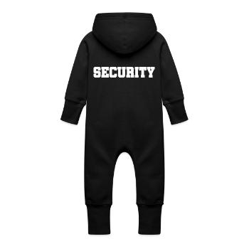 Sécurité - Service de sécurité - Gardiennage - Protection - Grenouillère à capuche bio en molleton Bébé - noir - Dos
