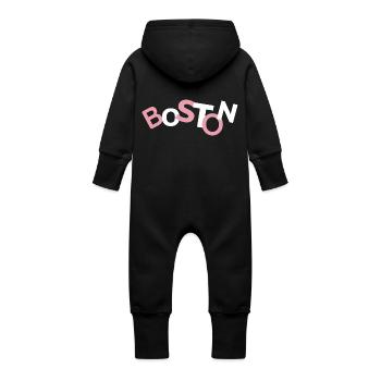 Cool Boston Pullover Hoodie - Baby Organic Sweat Overalls With Hood - black - Back