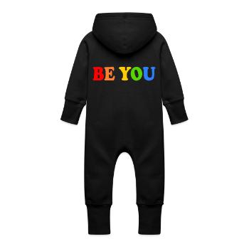 Be you - Baby Organic Sweat Overalls With Hood - black - Back